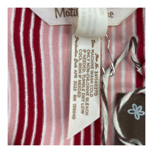 NWT Matilda Jane L Red Pink Stripe Knit Midi Dress Pockets 3/4 Sleeve - Picture 6 of 10